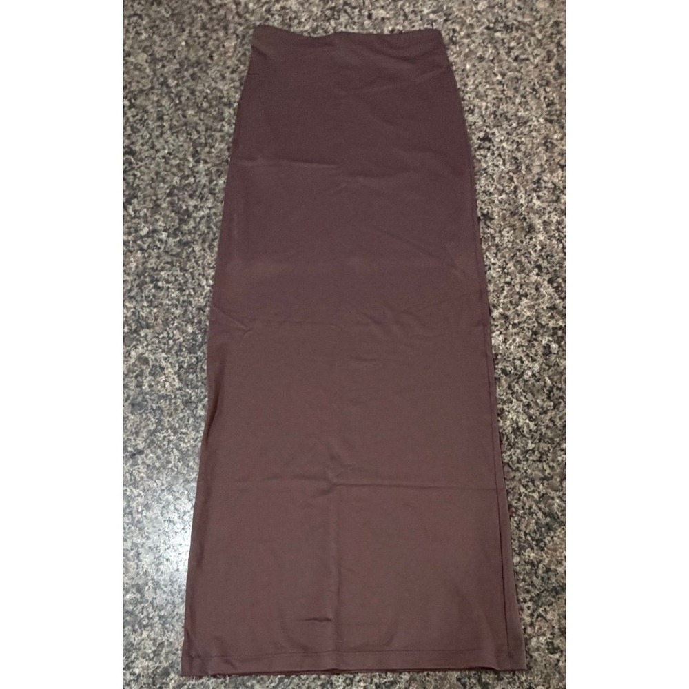 Anko Brown Nylon Blend Stretchy Maxi Column Skirt Size 6‎ Minimalist Sleek